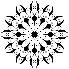 Retro Floral Mandela pattern design element