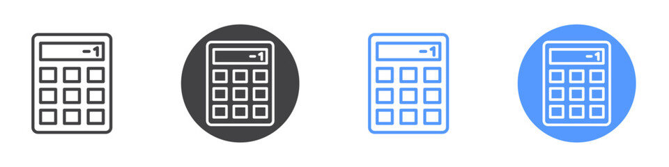 Calculator icon vector symbol outline sign