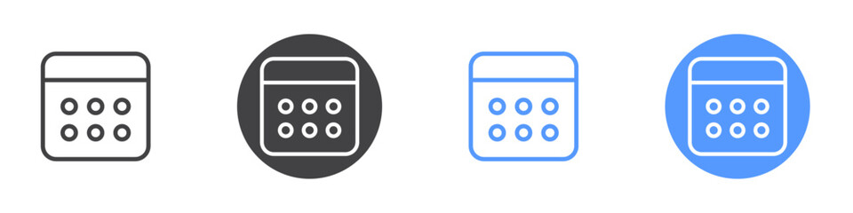 Calendar month icon vector symbol outline sign