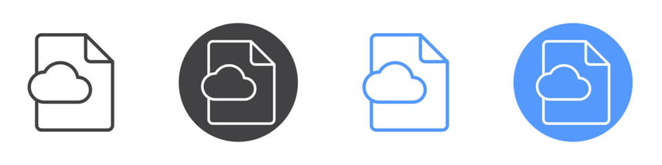 Cloud document icon vector symbol outline sign