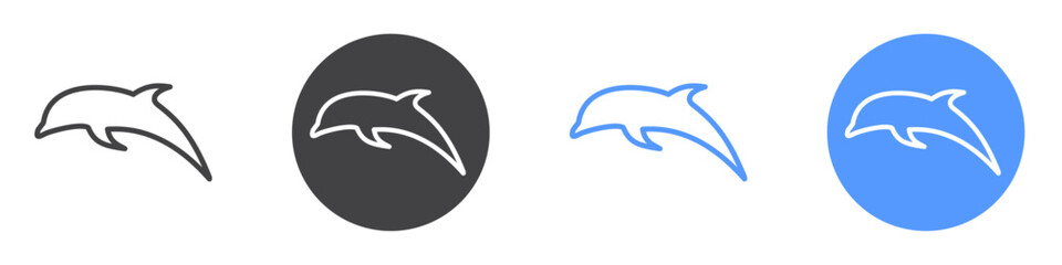 Dolphine icon vector symbol outline sign