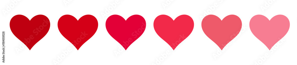 Canvas Prints red hearts icons isolated on white background. heart border color gradient. vector illustration.