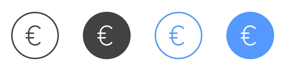 Euro icon vector symbol outline sign