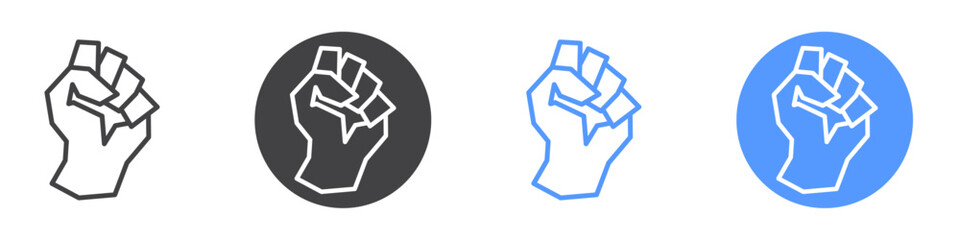 Fist icon vector symbol outline sign