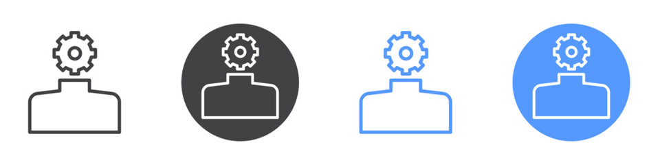 Head settings icon vector symbol outline sign