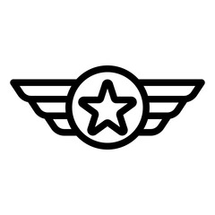 Wings with Star Badge Icon