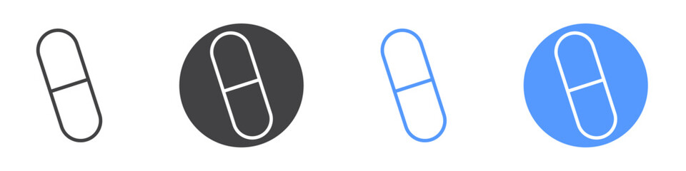 Pill icon vector symbol outline sign