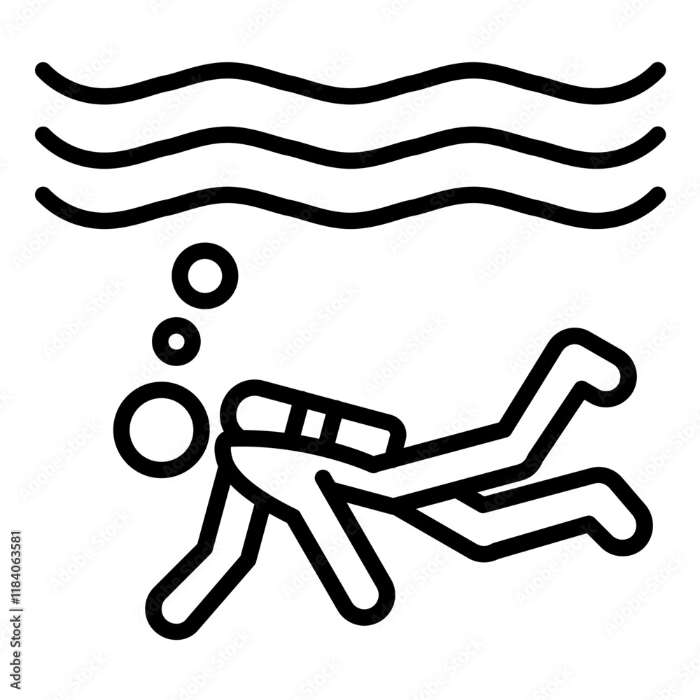 Wall mural Scuba Diving Icon