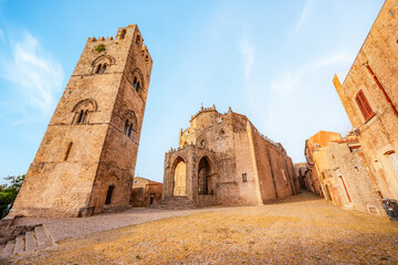 Cathedral of Erice, Santa Maria Assunta, Chiesa Madre  in Erice, province of Trapani. Sicily, Italy
