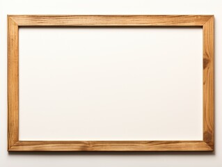 Empty Wooden Frame on a Plain Background Perfect for Art Display or Photo Presentation in a Minimalist Style