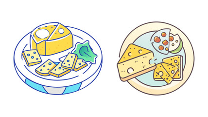 cheese platter vector icon, foods vector illustration - simple illustration of cheese platter perfect for logos, and foods-themed designs.