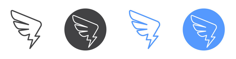 Obraz premium Thunder feather icon vector symbol outline sign