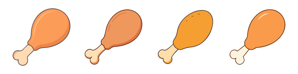 chicken drumstick vector icon, foods vector illustration - simple illustration of chicken drumstick perfect for logos, and foods-themed designs.