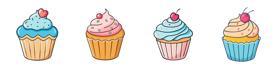 cupcake vector icon, foods vector illustration - simple illustration of cupcake perfect for logos, and foods-themed designs.