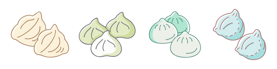 dumplings vector icon, foods vector illustration - simple illustration of dumplings perfect for logos, and foods-themed designs.