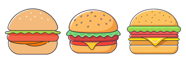 hamburger vector icon, foods vector illustration - simple illustration of hamburger perfect for logos, and foods-themed designs.