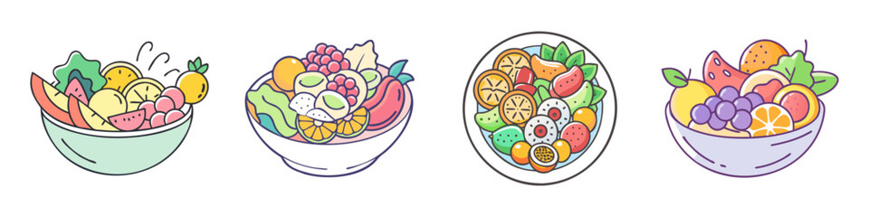 fruit salad vector icon, foods vector illustration - simple illustration of fruit salad perfect for logos, and foods-themed designs.