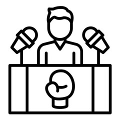 Boxing Press Conference Icon