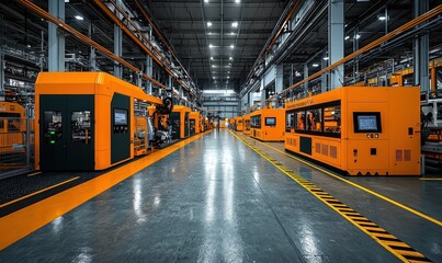 A modern industrial facility featuring automated machinery and production lines.