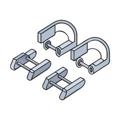 cable management clips vector icon, office vector illustration - simple illustration of cable management clips perfect for logos, and office-themed designs.