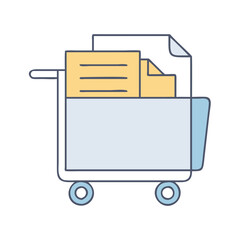 file cart vector icon, office vector illustration - simple illustration of file cart perfect for logos, and office-themed designs.