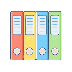 filing folders vector icon, office vector illustration - simple illustration of filing folders perfect for logos, and office-themed designs.