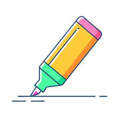 highlighter vector icon, office vector illustration - simple illustration of highlighter perfect for logos, and office-themed designs.