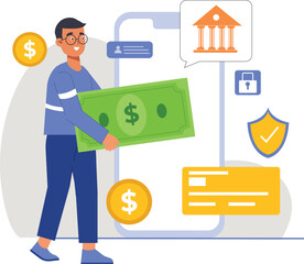 Modern online banking services, designed with a focus on security and usability.