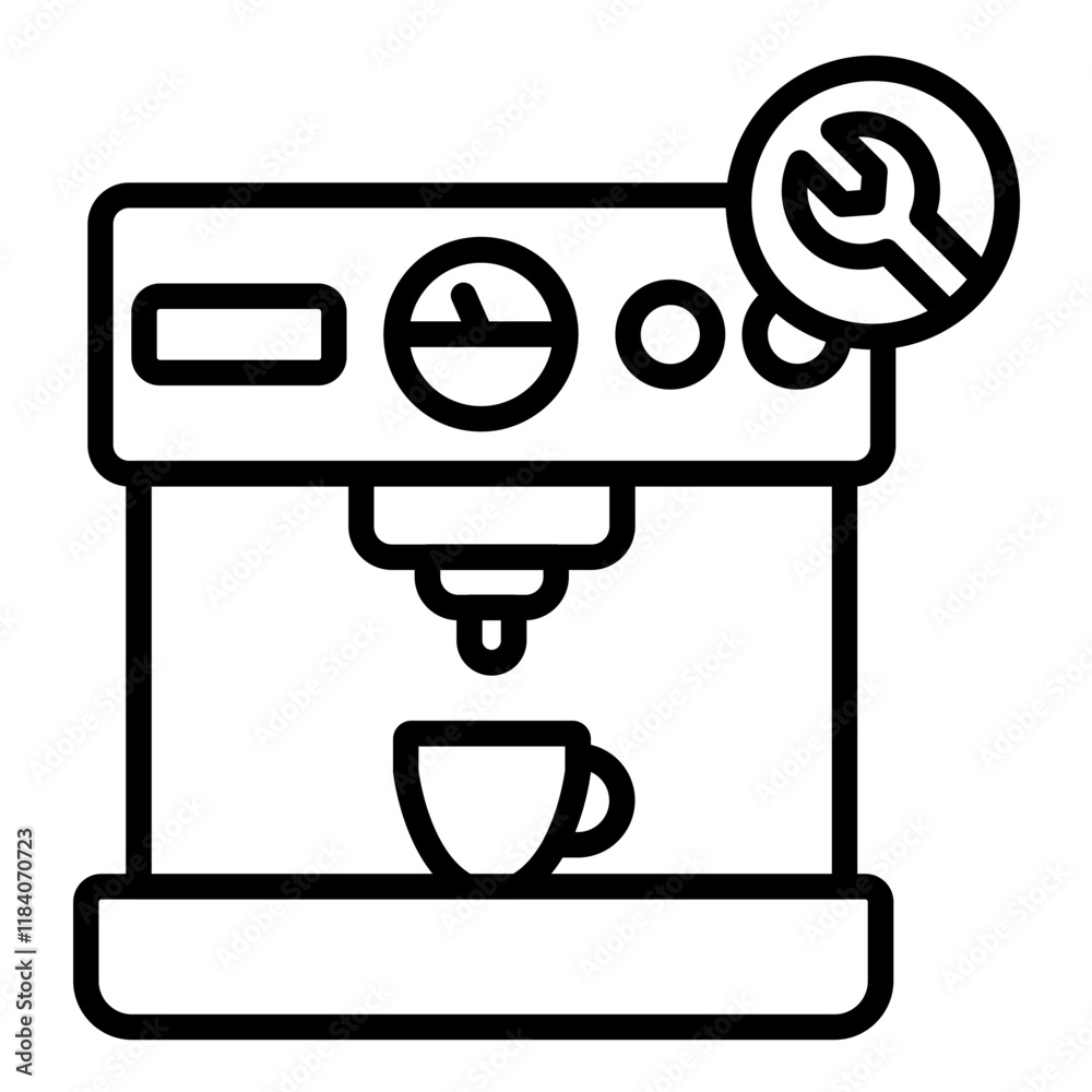 Poster Coffee Maker Repair Icon