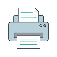printer vector icon, office vector illustration - simple illustration of printer perfect for logos, and office-themed designs.