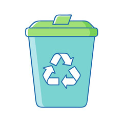 recycling bin vector icon, office vector illustration - simple illustration of recycling bin perfect for logos, and office-themed designs.