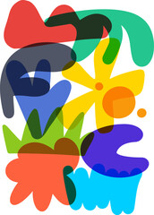 Shapes abstract art. Colorful abstract illustration. Minimalist organic shapes design.