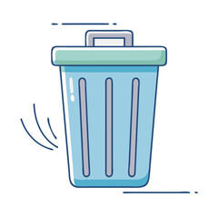 trash bin vector icon, office vector illustration - simple illustration of trash bin perfect for logos, and office-themed designs.