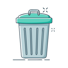trash bin vector icon, office vector illustration - simple illustration of trash bin perfect for logos, and office-themed designs.