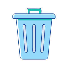trash bin vector icon, office vector illustration - simple illustration of trash bin perfect for logos, and office-themed designs.