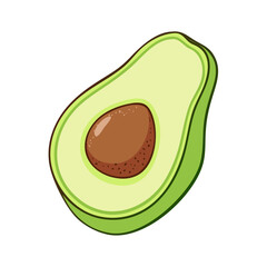 avocado half vector icon, foods vector illustration - simple illustration of avocado half perfect for logos, and foods-themed designs.