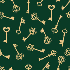 Seamless pattern with keys. Design for fabric, textiles, wallpaper, packaging	

