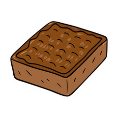 brownie square vector icon, foods vector illustration - simple illustration of brownie square perfect for logos, and foods-themed designs.