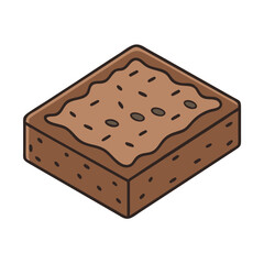 brownie square vector icon, foods vector illustration - simple illustration of brownie square perfect for logos, and foods-themed designs.