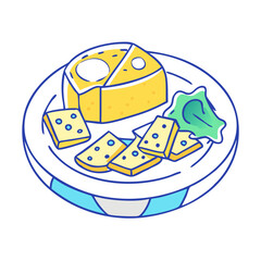 cheese platter vector icon, foods vector illustration - simple illustration of cheese platter perfect for logos, and foods-themed designs.