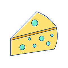 cheese wedge vector icon, foods vector illustration - simple illustration of cheese wedge perfect for logos, and foods-themed designs.