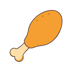 chicken drumstick vector icon, foods vector illustration - simple illustration of chicken drumstick perfect for logos, and foods-themed designs.