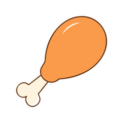 chicken drumstick vector icon, foods vector illustration - simple illustration of chicken drumstick perfect for logos, and foods-themed designs.