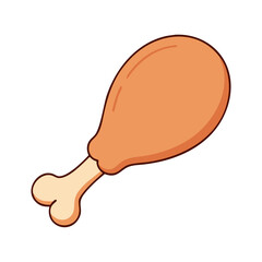 chicken drumstick vector icon, foods vector illustration - simple illustration of chicken drumstick perfect for logos, and foods-themed designs.