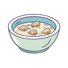 clam chowder vector icon, foods vector illustration - simple illustration of clam chowder perfect for logos, and foods-themed designs.