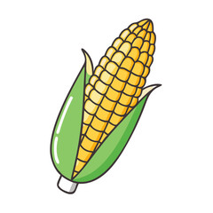 corn on the cob vector icon, foods vector illustration - simple illustration of corn on the cob perfect for logos, and foods-themed designs.