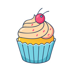 cupcake vector icon, foods vector illustration - simple illustration of cupcake perfect for logos, and foods-themed designs.