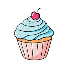 cupcake vector icon, foods vector illustration - simple illustration of cupcake perfect for logos, and foods-themed designs.