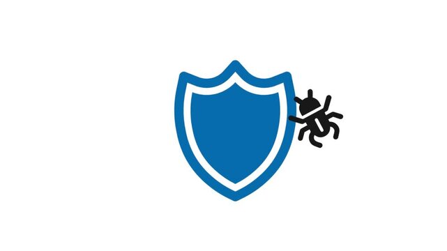 bug shield icon animation