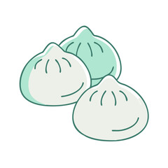 dumplings vector icon, foods vector illustration - simple illustration of dumplings perfect for logos, and foods-themed designs.